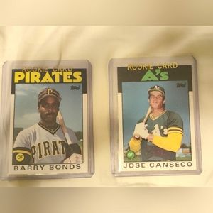 Barry Bonds and Jose Canseco Rookie Card Lot